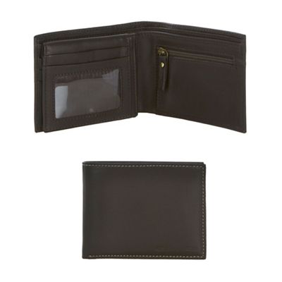 RJR.John Rocha Brown contrast stitch leather wallet with pass case in a gift box